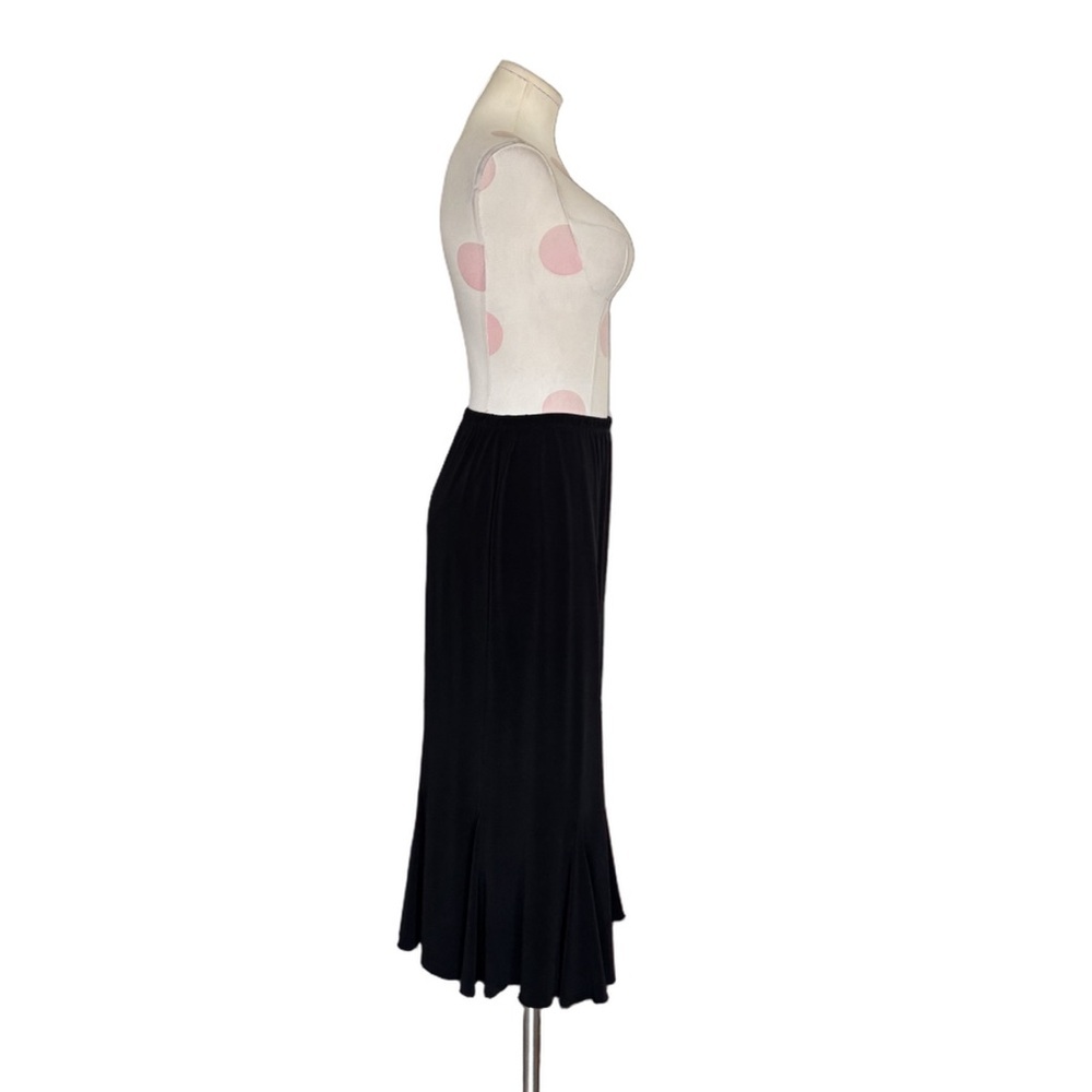 Y2K Minimalist whimsygoth Elegant Black Midi Skirt - M - Picture 6 of 7